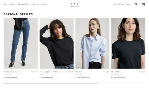 Asket website screenshot