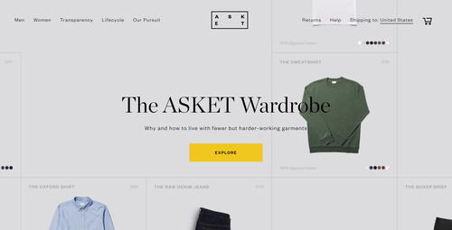 Asket website screenshot