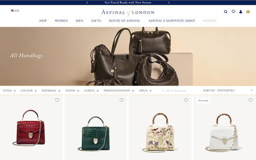 Aspinal of London website screenshot