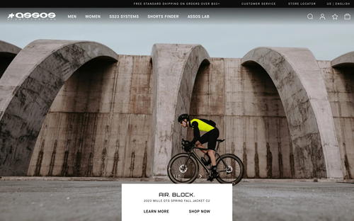 ASSOS of Switzerland website screenshot