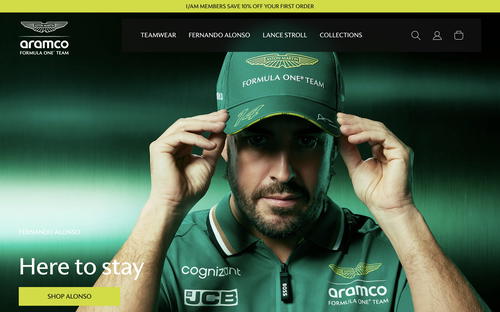 Aston Martin F1 Store website screenshot