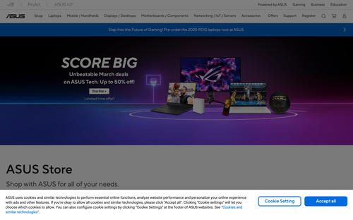 ASUS Store website screenshot