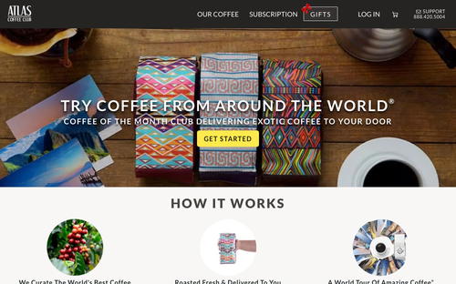 Atlas Coffee Club website screenshot