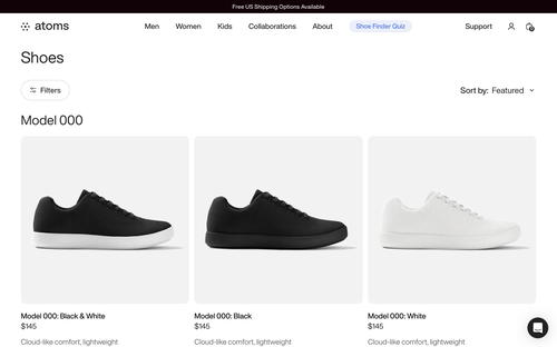 Atoms website screenshot