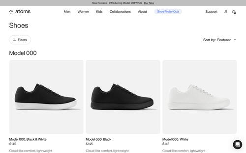 Atoms website screenshot