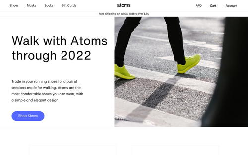 Atoms website screenshot
