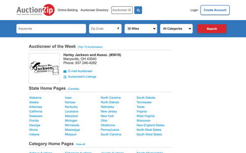 AuctionZip website screenshot