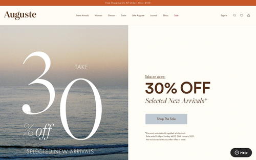 Auguste The Label website screenshot