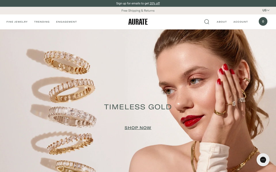 Aurate New York website