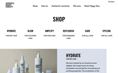 Authentic Beauty Concept website screenshot