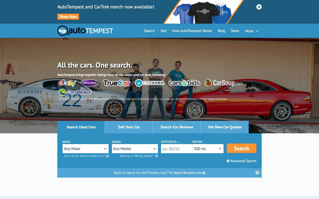 AutoTempest screenshot