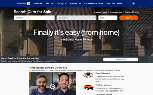 Autotrader website screenshot