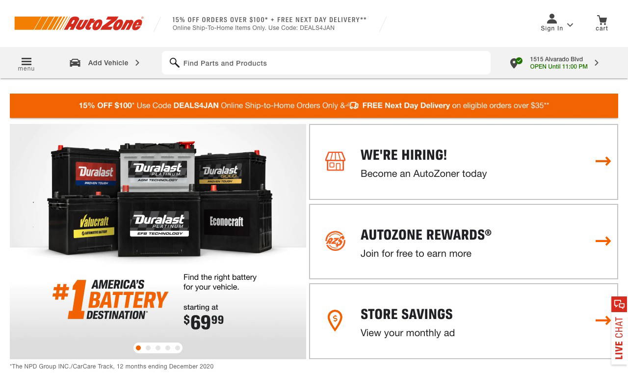 AutoZone screenshot