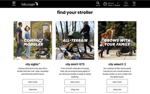 Baby Jogger website screenshot