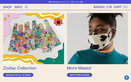BAGGU website screenshot