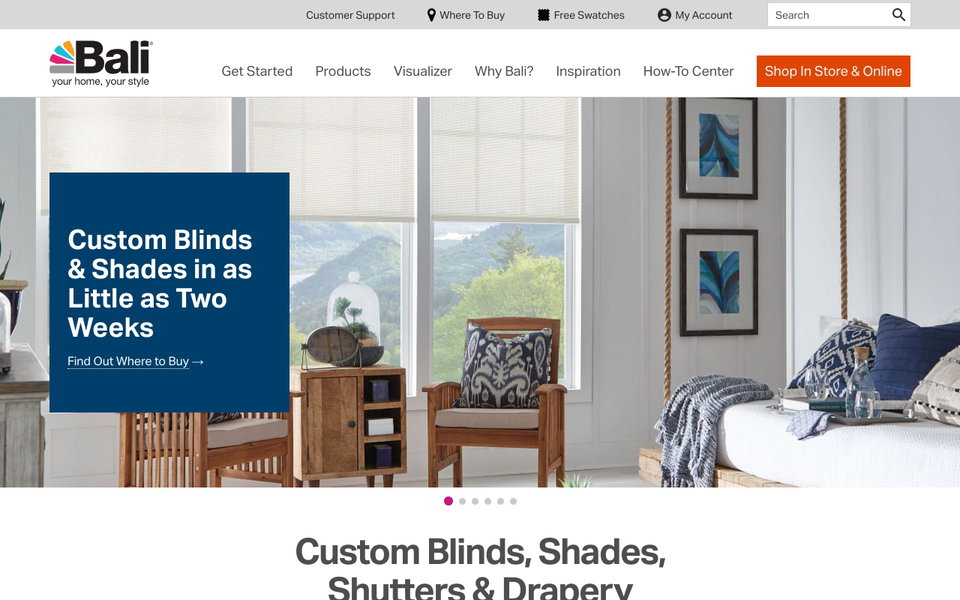 Bali Blinds website