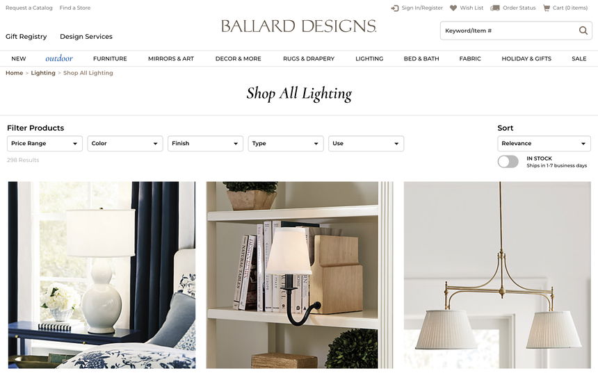 Ballard Designs on Shomp