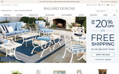 Ballard Designs website screenshot