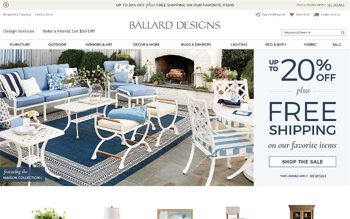 Ballard Designs screenshot
