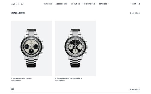 Baltic Watches website screenshot