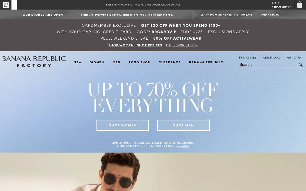 Banana Republic Factory screenshot