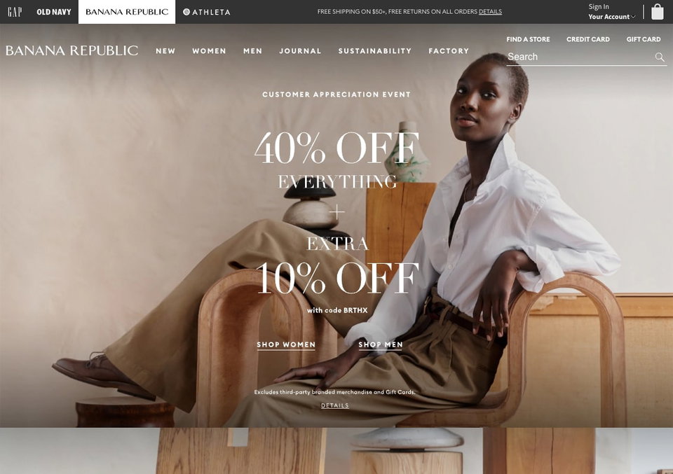 Banana Republic website