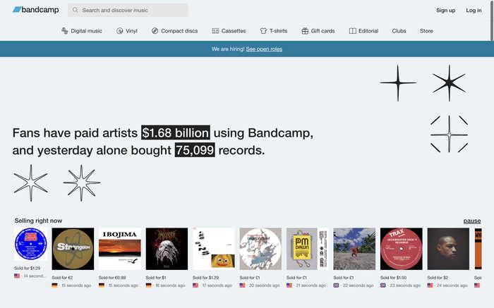 Bandcamp screenshot