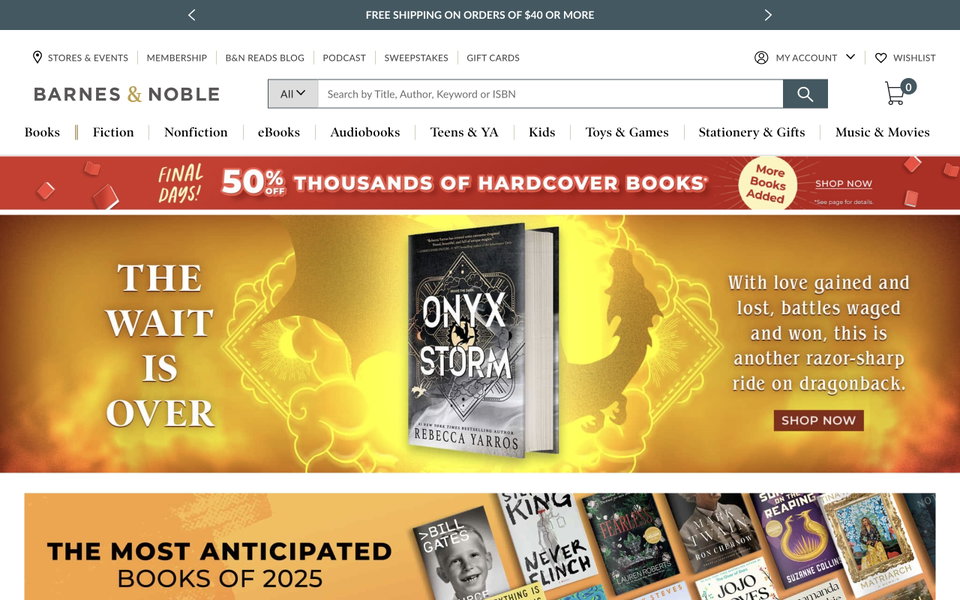 Barnes & Noble website