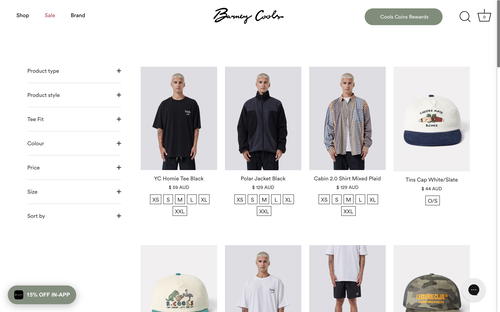 Barney Cools website screenshot