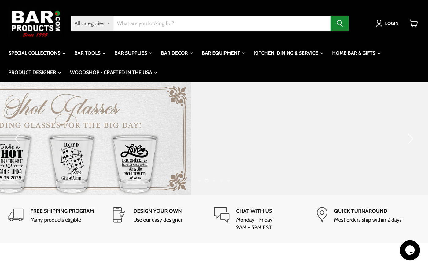 BarProducts.com screenshot