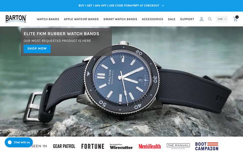 Barton Watch Bands website screenshot