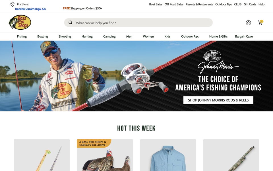 Bass Pro Shops website