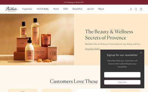 Bastide website screenshot