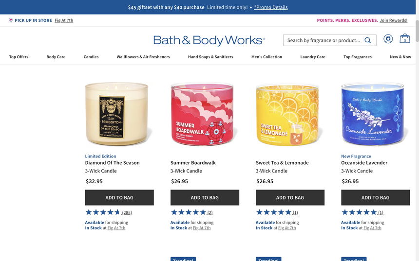 Bath & Body Works on Shomp