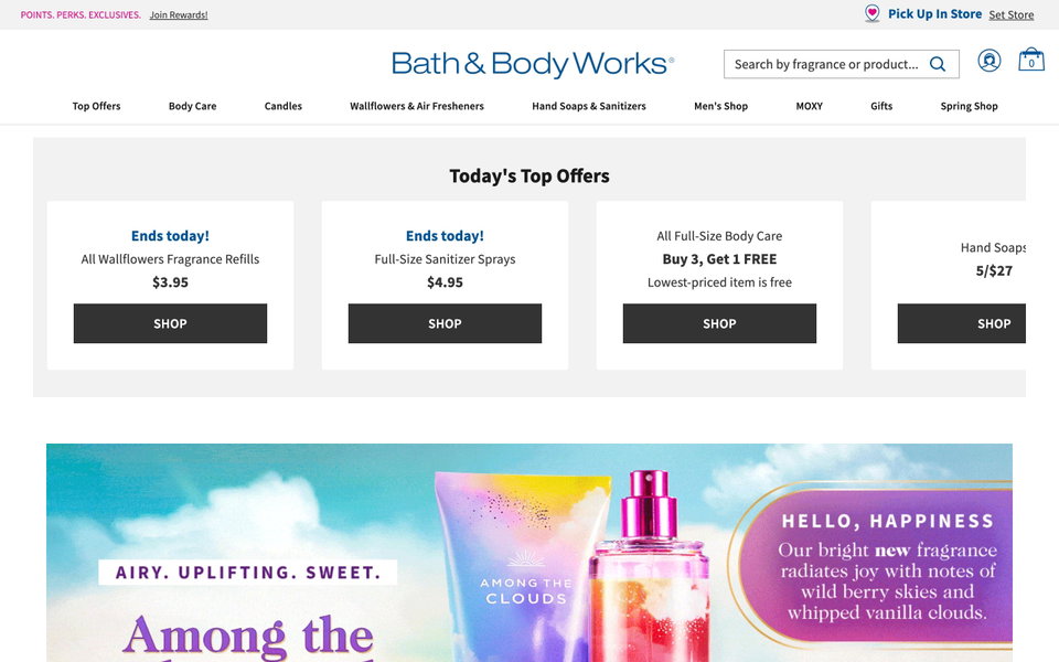 Bath & Body Works website