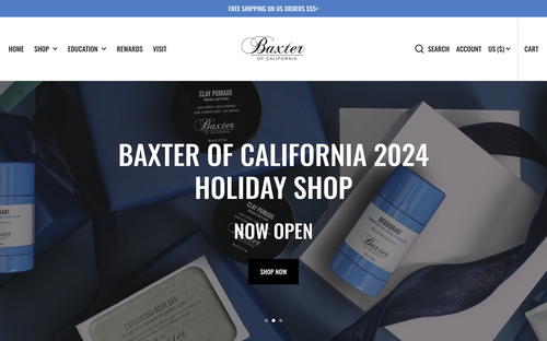 Baxter of California website screenshot