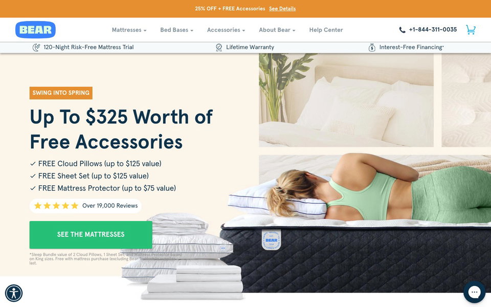 Bear Mattress website