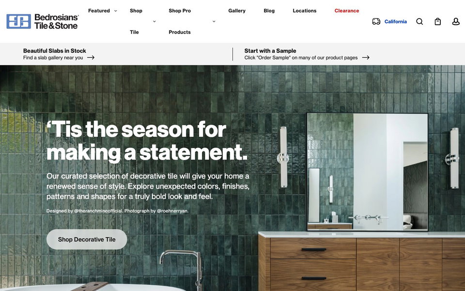 Bedrosians Tile and Stone website