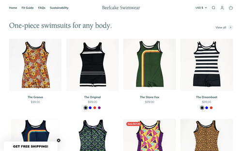 Beefcake Swimwear website screenshot