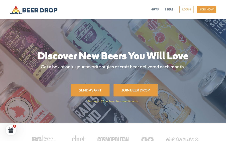 Beer Drop website