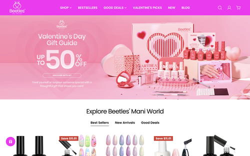 Beetles Gel Polish website screenshot