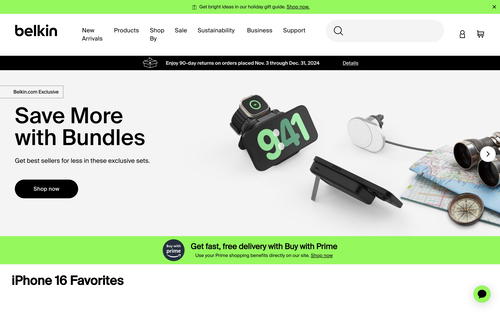 Belkin website screenshot