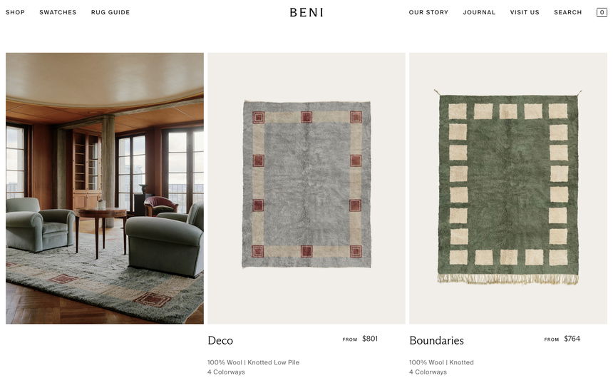 Beni Rugs on Shomp