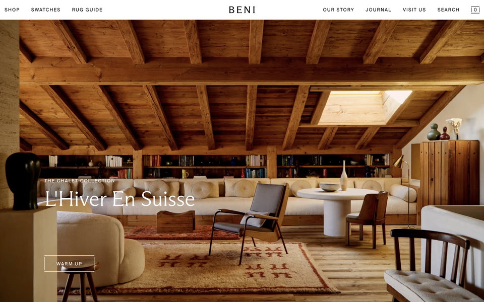 Beni Rugs website