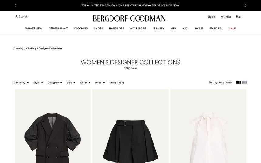 Bergdorf Goodman on Shomp