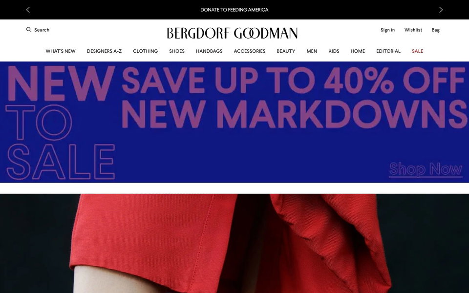 Bergdorf Goodman website