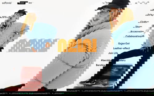 Bershka website screenshot