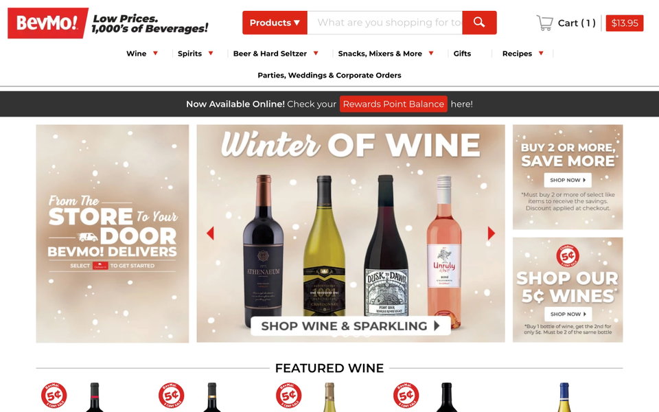 BevMo! website