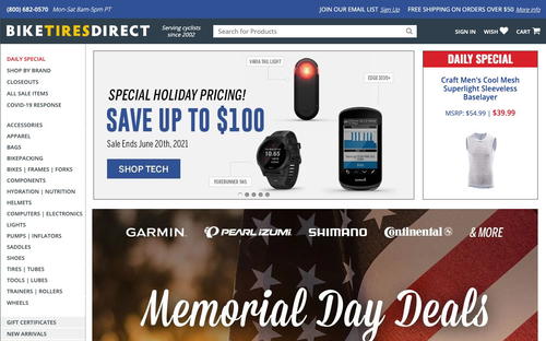 Bike Tires Direct website screenshot