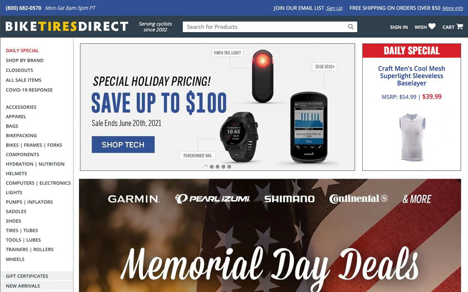 Bike Tires Direct website